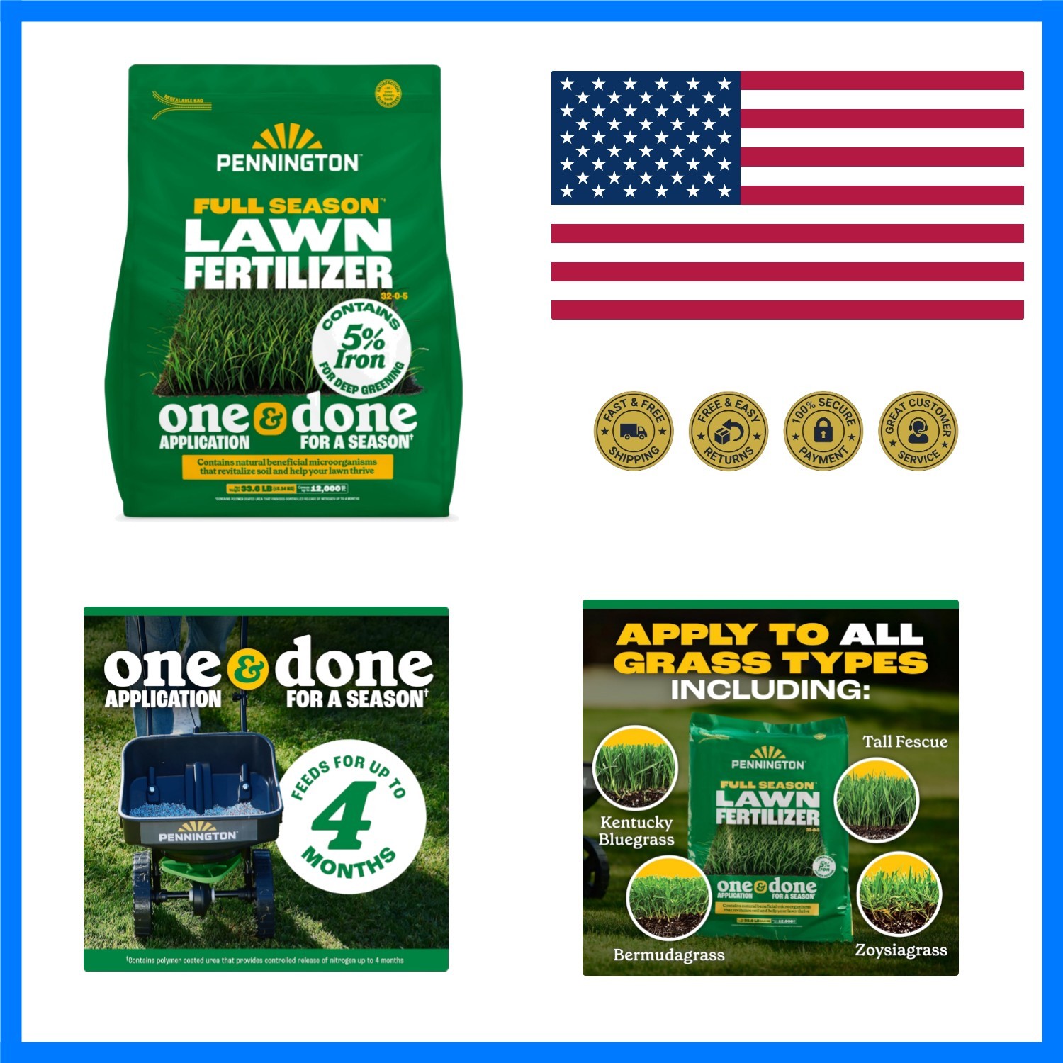 Full Season 33.6 LB | Slow release fertilizer for grass, one application per …