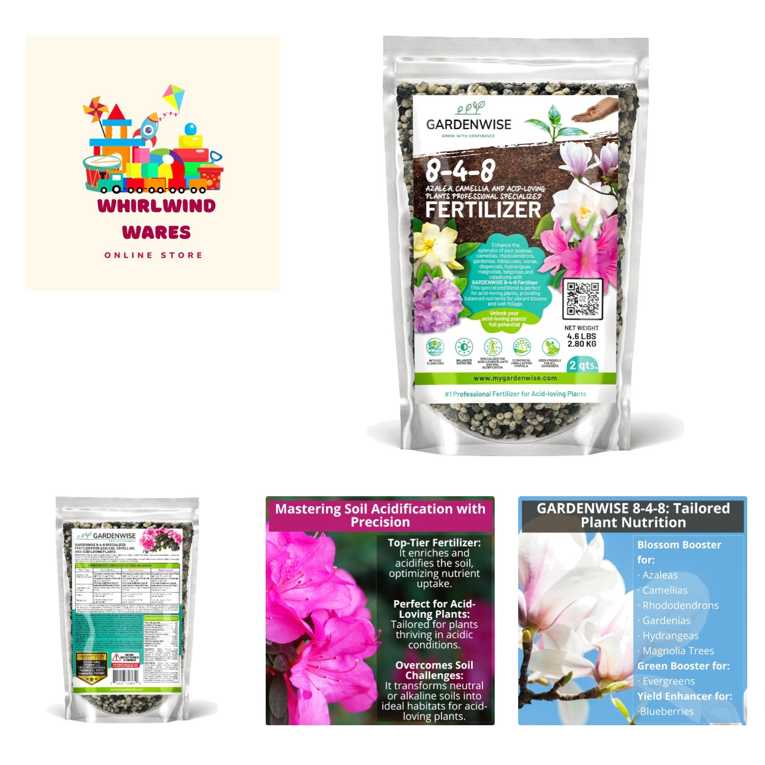 8-4-8 Acidic Fertilizer for Azaleas, Camellias Camelia, Hydrangeas, Blueberri…