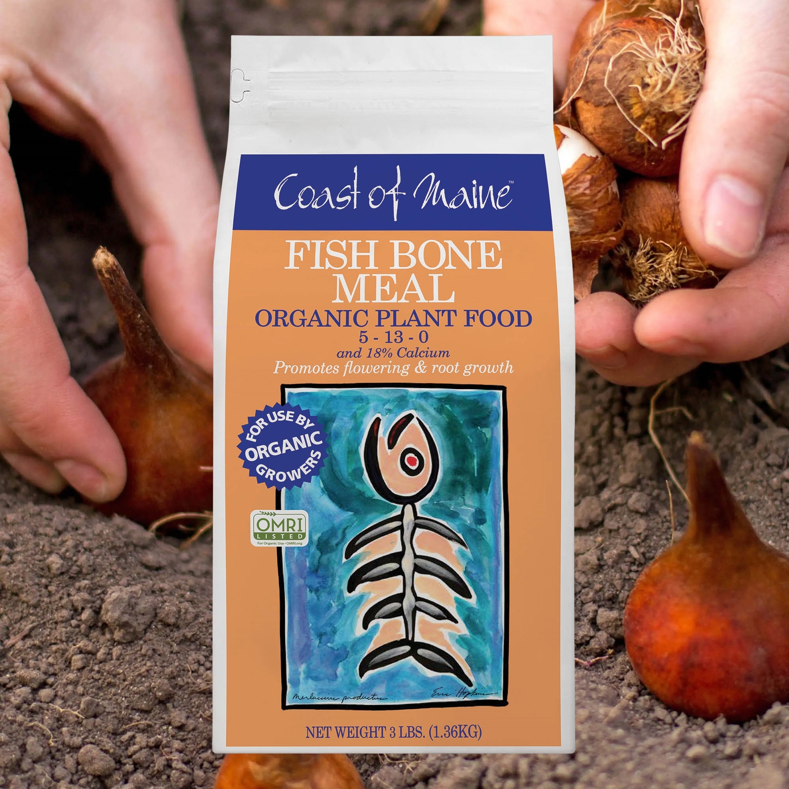 Coast of Maine Fish Bone Meal, Organic Plant Food Buds & Blooms, 3lb (2 pack)
