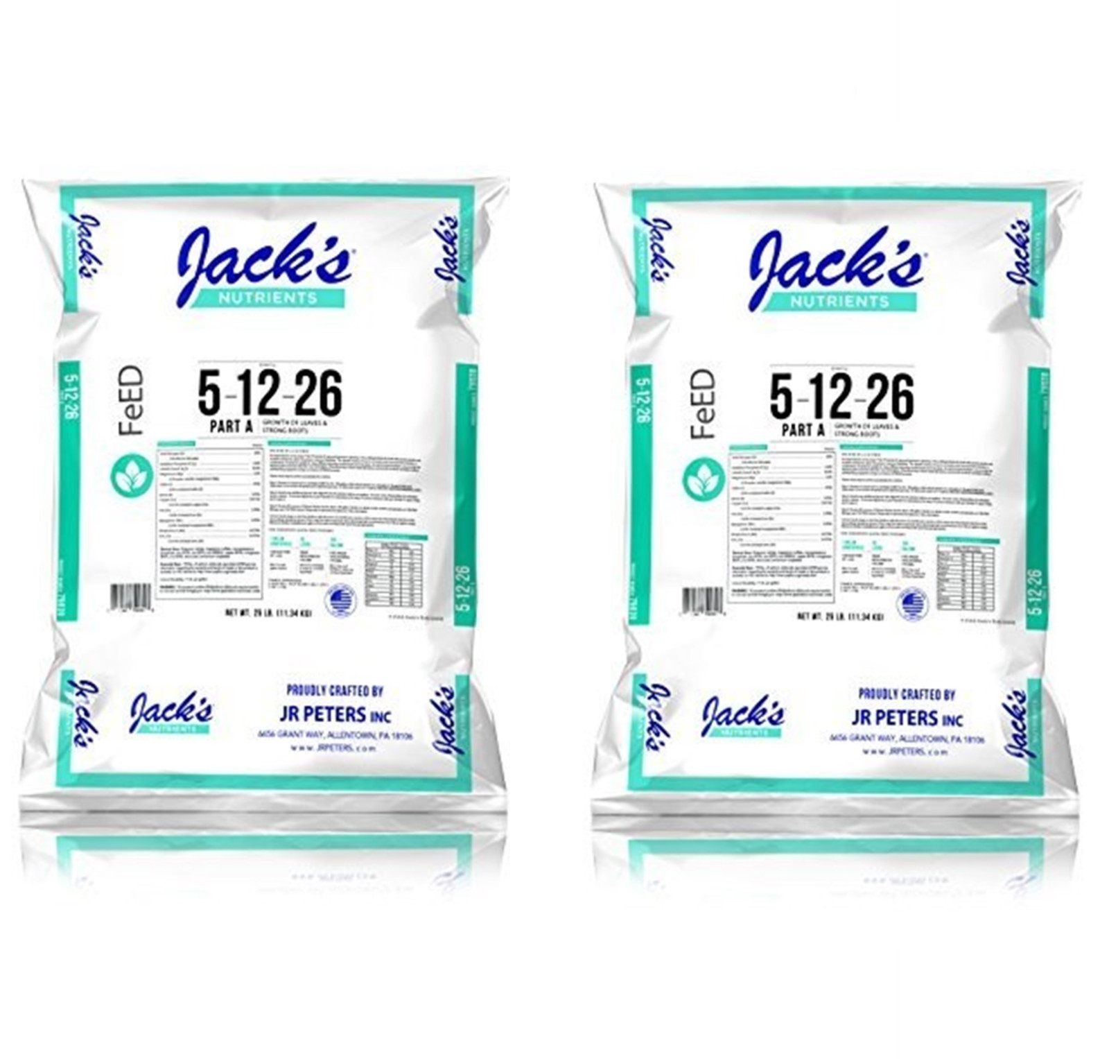 Jacks Hydroponic 5-12-26 25 lb. Professional Fertilizer Part A (Pack of 2)