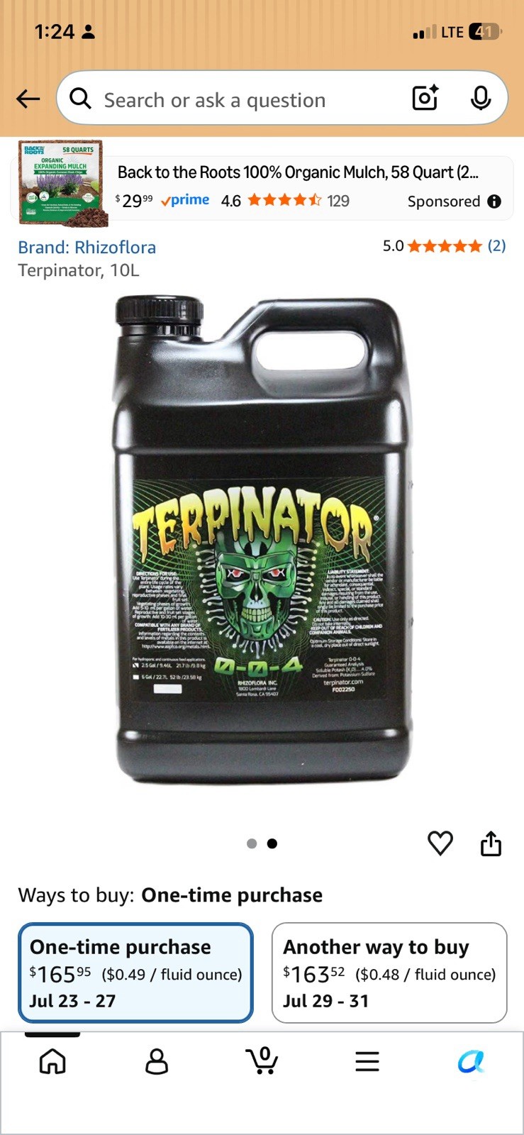 Terpinator Plant Nutrient 2.5 Gal (9.46L)