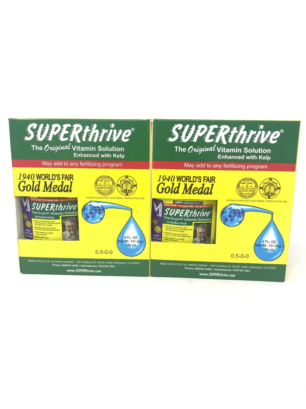 Superthrive 4oz Bottle Vitamin Solution Enhanced W/Kelp Plant Food 2-Pack