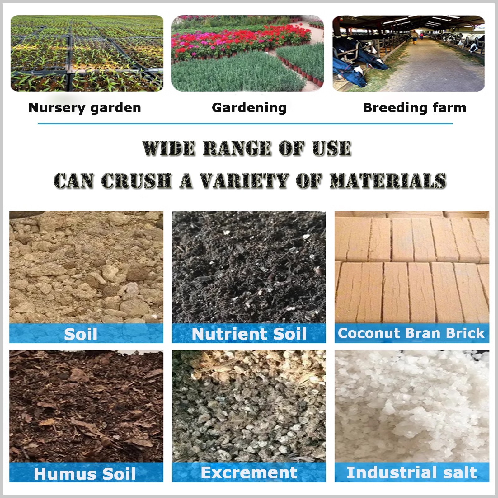 220V 6mm Soil Disintegrator Crusher Organic Fertilizer Crusher Soil Pulverizer