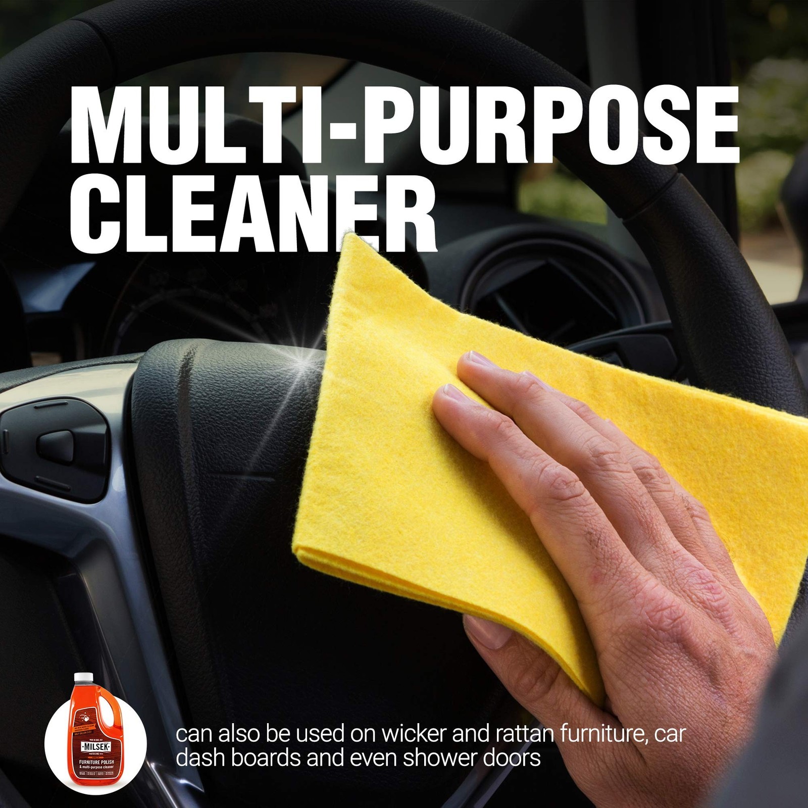 Milsek Furniture Polish and Wood Cleaner with Orange Oil – Multipurpose Clean…