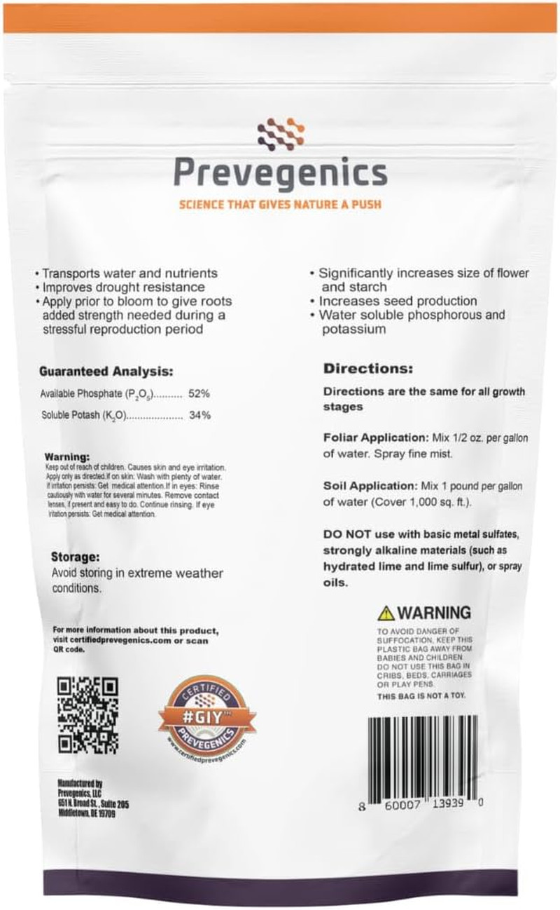 Monopotassium Phoshpate Fertilizer 0-52-34 | Highly Water Soluble | Supports