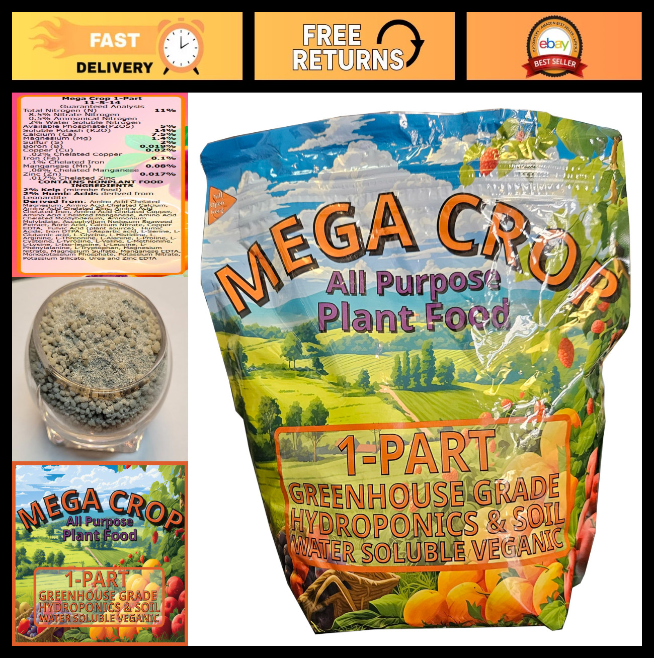 Complete Hydroponic & Soil Fertilizer – Easy Use Nutrient for Max Harvests – 500