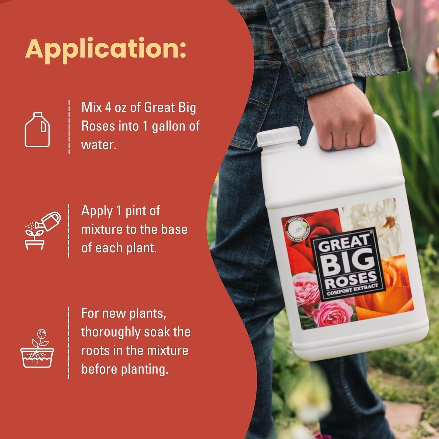 Great Big Roses 1 Gallon Soil Booster – Enhances Growth for Vibrant Flowers