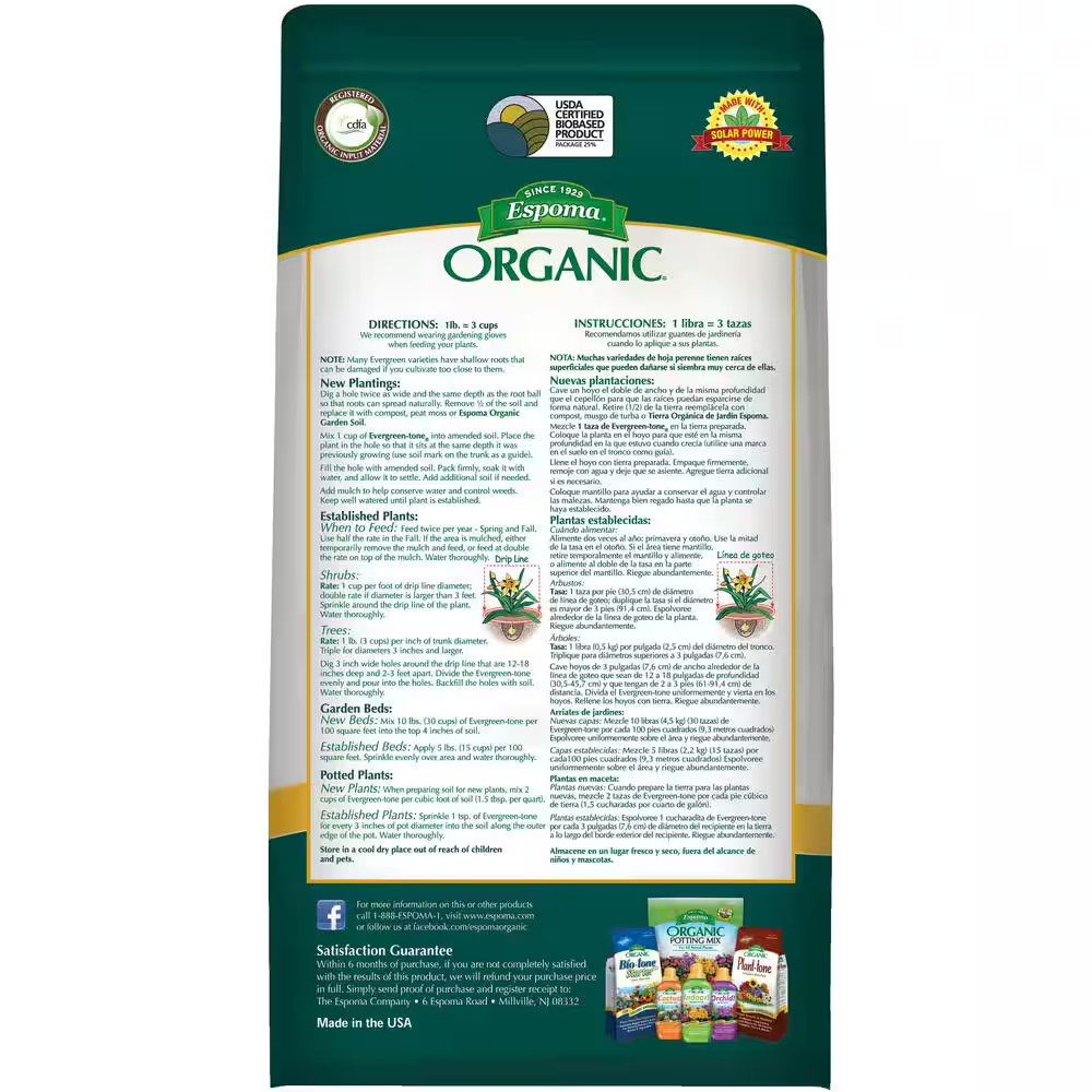 Evergreen Tone 8 Lbs. Organic Tree and Shrub Plant Food (4-3-4) NEW