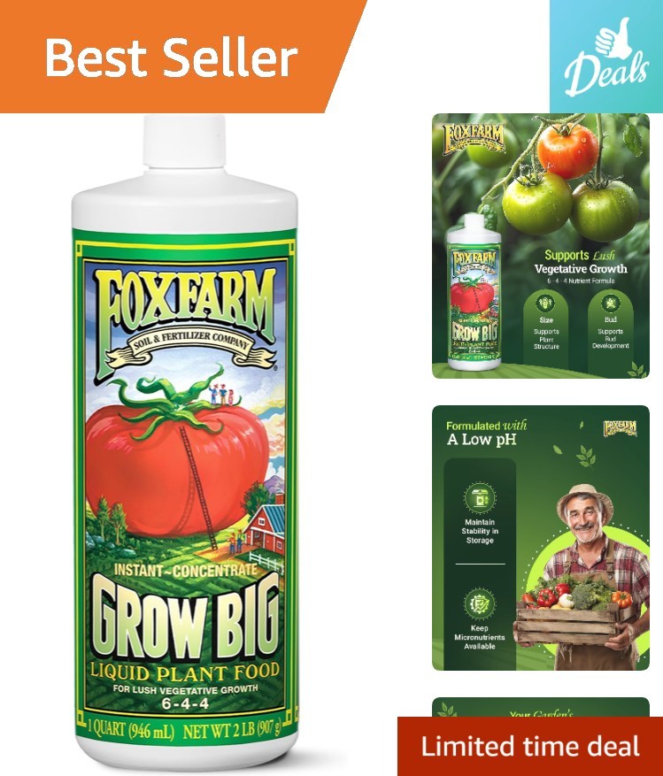 Versatile Grow Big Liquid Plant Food – 6-4-4 Concentrate for Home and Garden Use