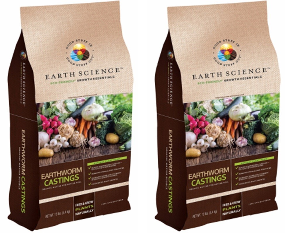Earth Science 11896-4 12 Lb Earthworm Castings Organic Compost – Pack of 2