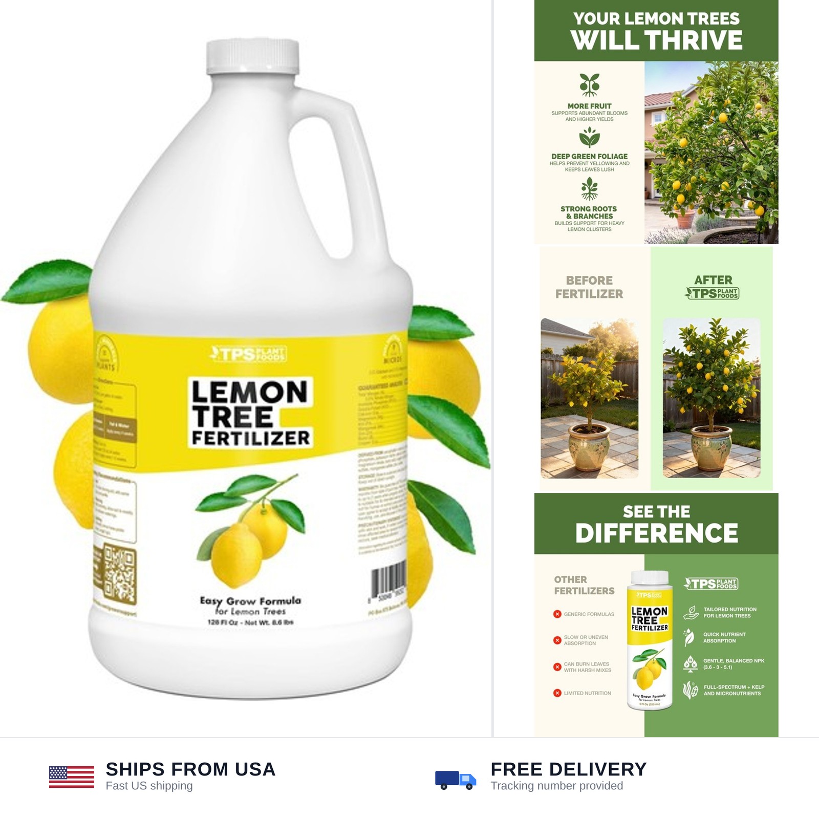 Lemon Tree Fertilizer – Liquid Plant Food for More Fruit, Better Flowering & …