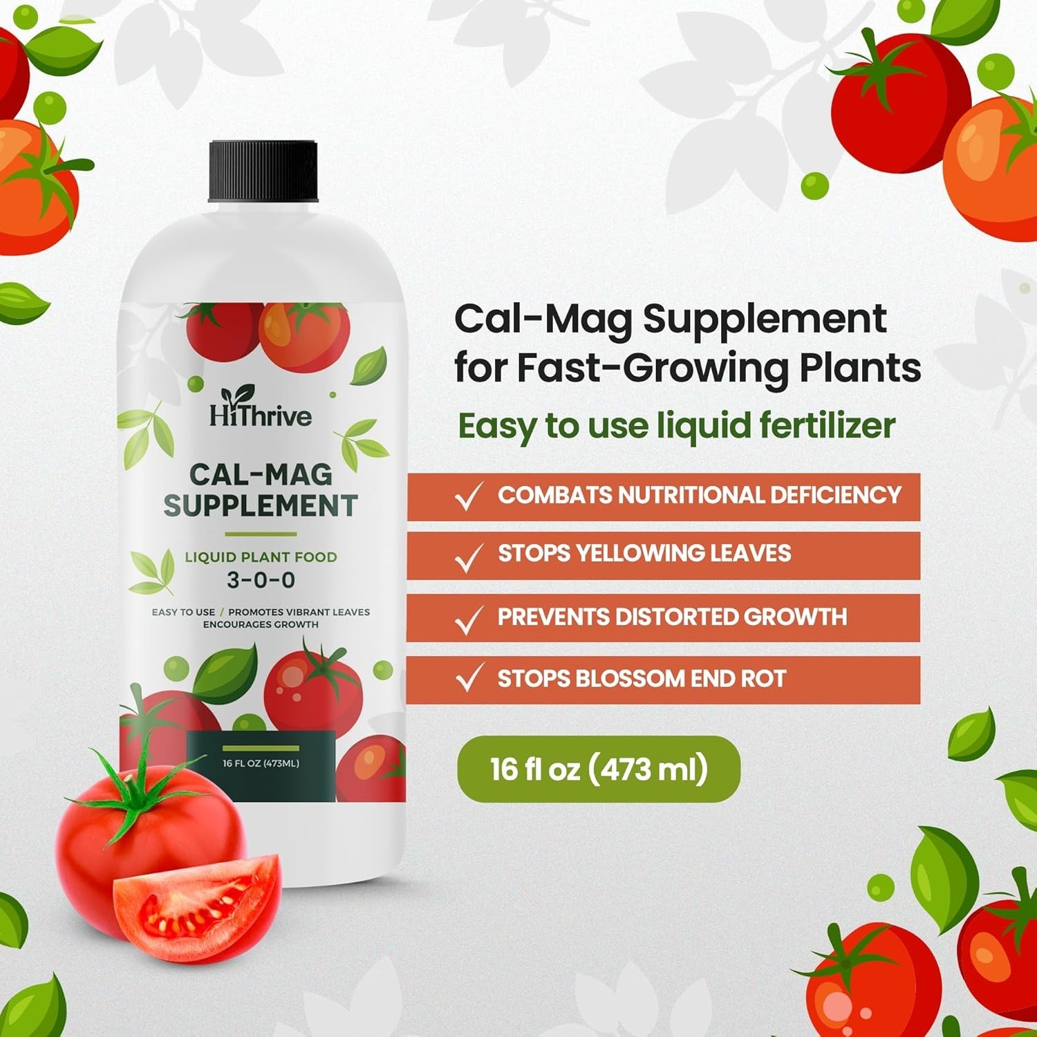 16oz Cal Mag for Plants – Makes 96 Gallons of Calmag for Plants Fertilizer, Liqu
