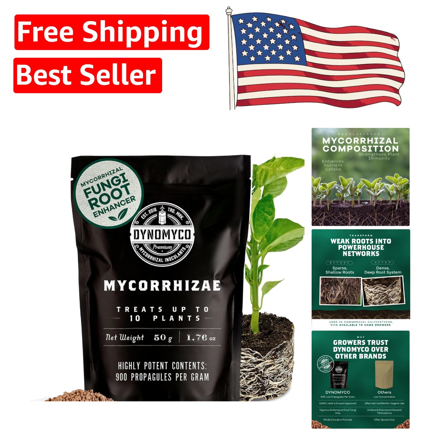 Eco-Friendly 50g Mycorrhizal Fungi Inoculant – Bigger Yields for Healthy Plants