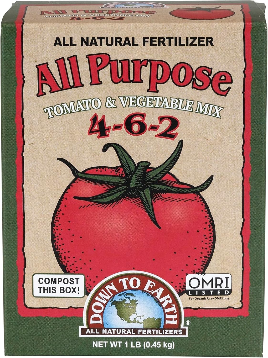 OMRI Listed Organic 4-6-2 All Purpose Fertilizer – 1 lb for Potting Needs