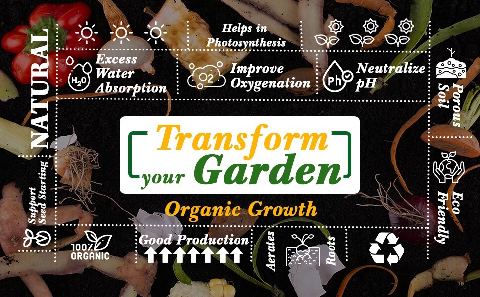 Organic Compost Plant Based Potting Soil, Garden Fertilizer, Boosts Growth 12qt