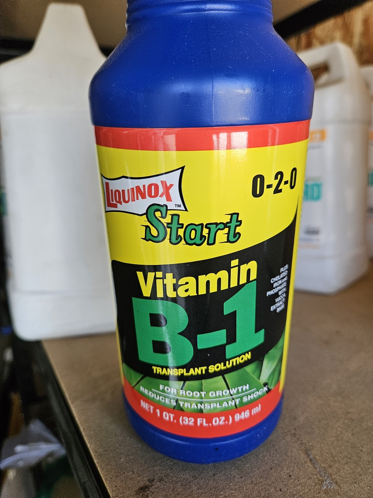 Liquinox Start 0-2-0 Vitamin B-1 Transplant Solution and Root Stimulant, 1 Quart