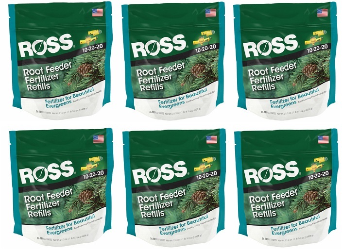 (6) pk Ross 14266 32 pack Evergreen Acid Root Feeder Fertilizer Refill Cartridge