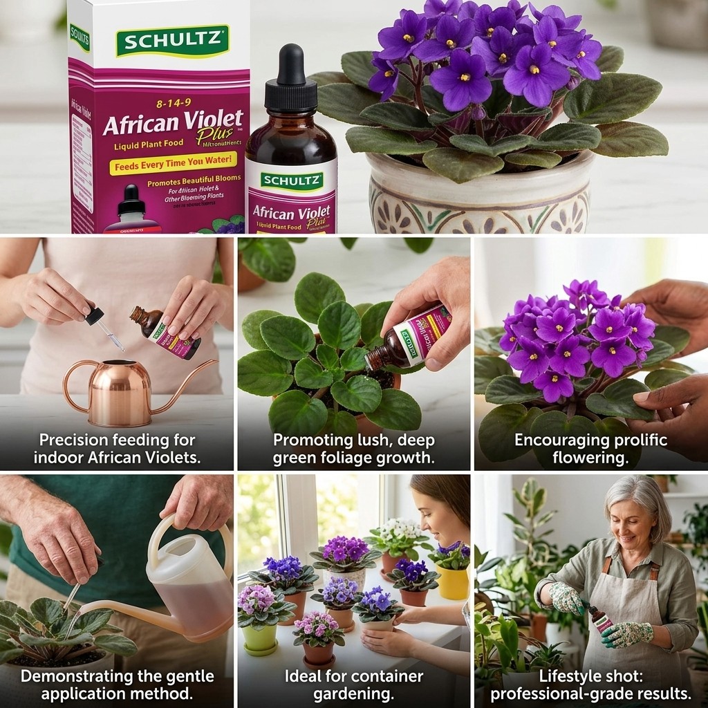 Schultz African Violet Plus Liquid Plant Food 4 oz 8-14-9 Fertilizer Drops