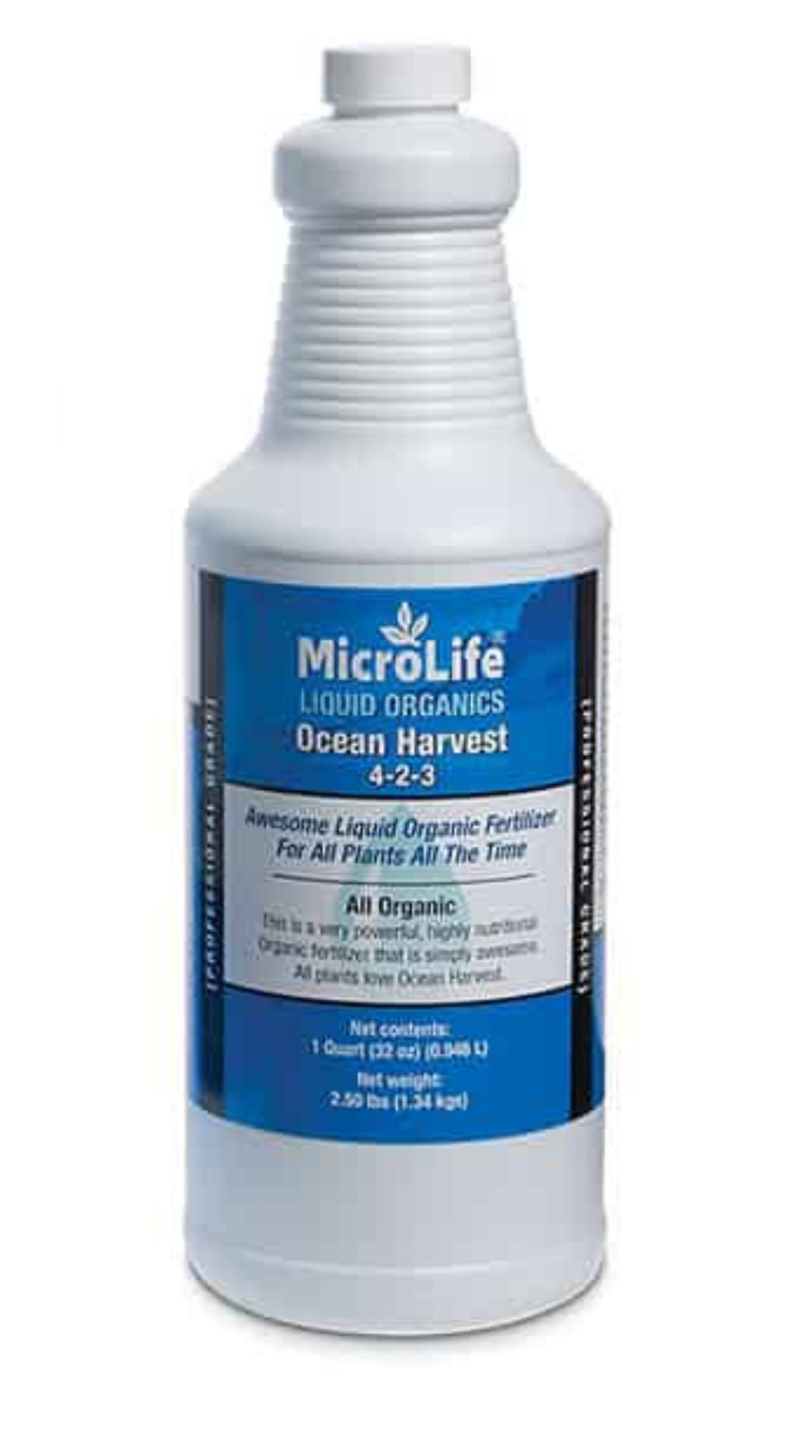 ORGANIC MicroLife Ocean Harvest, Liquid SUPER Fertilizer, 1 quart bottle, 4-2-3