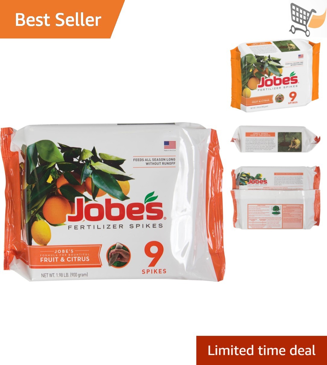 Garden Fertilizer Spikes Slow Release for Fruit Citrus Trees 9 Pack