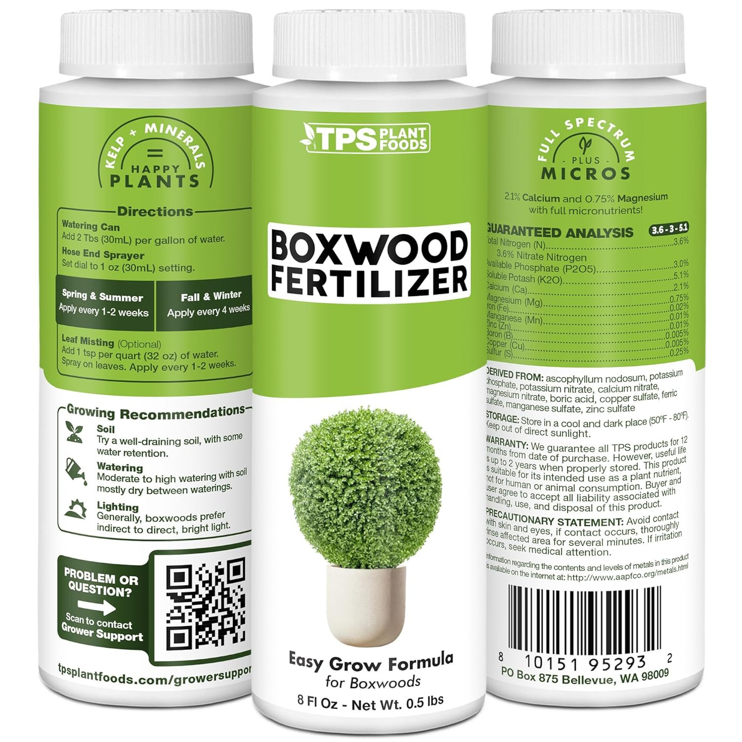 Boxwood Fertilizer – Liquid Plant Food for Dense Growth, Rich Green Foliage, & S