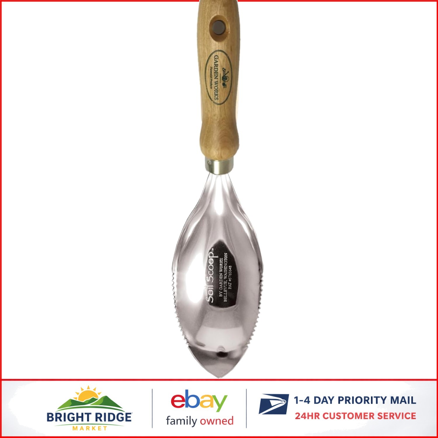 Classic Garden Tool with 18 Gauge Stainless Steel Blade for Soil Transfer