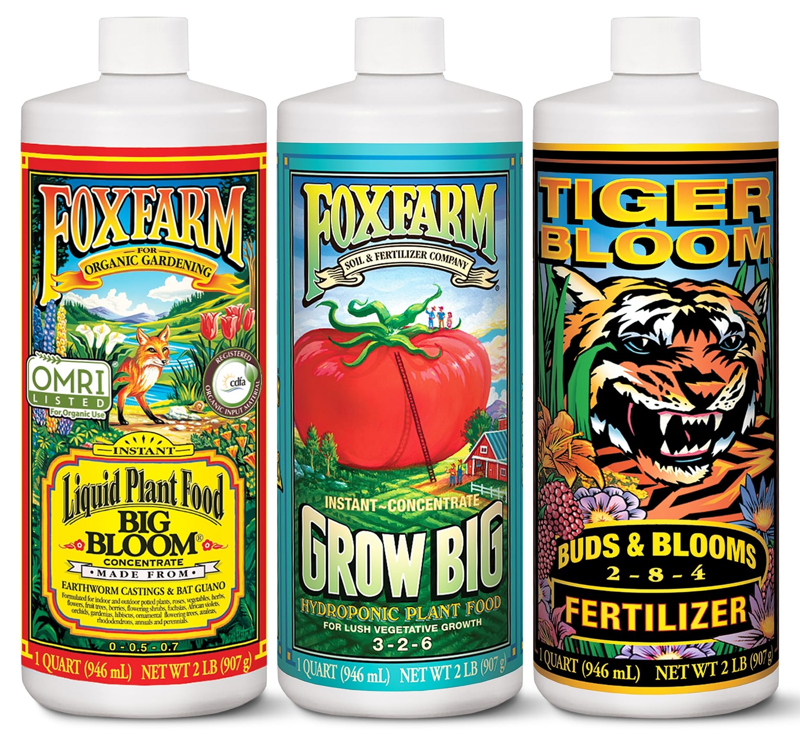 Liquid Nutrient Trio for Hydroponics Promotes Growth and Flowering 3 Bottle Set
