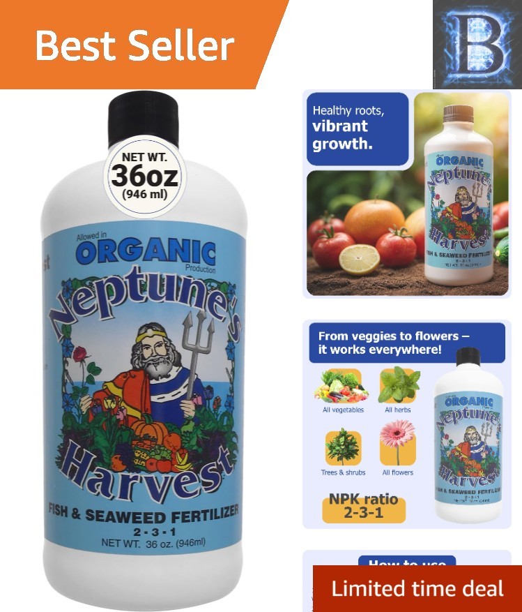 36oz Fish & Seaweed Liquid Fertilizer – Boost Growth for Indoor & Outdoor Plants