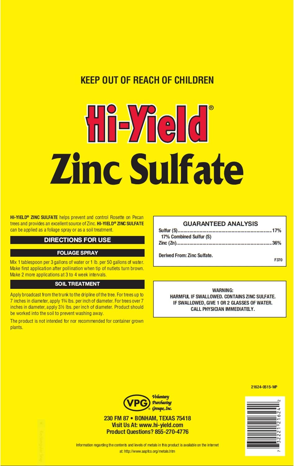 Hi-Yield (21624) Zinc Sulfate (4 Lbs.)