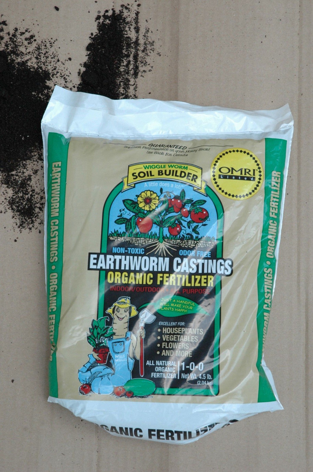 4.5 Lb. Wiggle Worm Soil Builder Earthworm Castings OMRI Listed Organic Fert.