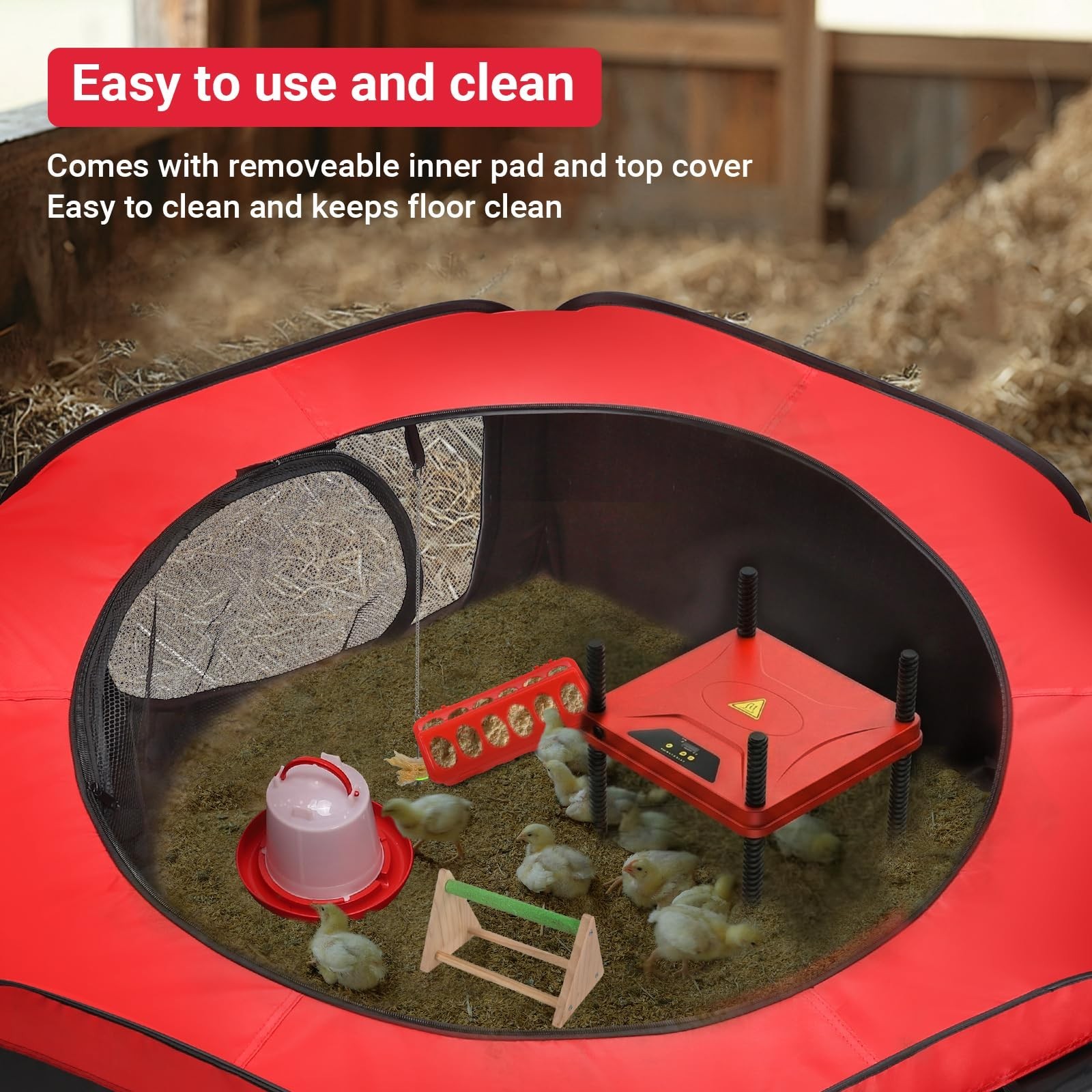 FAMIROSA Brooder Box for Chicks Starter Kit, Pop up and Breathable Chicken Br…