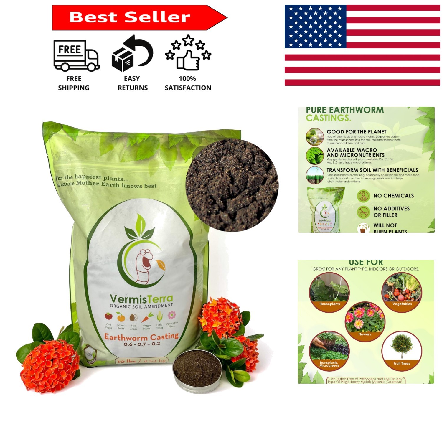 10 LB Earthworm Castings – Enhance Soil Structure for Vibrant Gardens