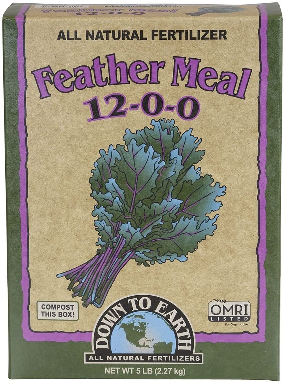 Down to Earth Feather Meal 12-0-0 / 5 LB box
