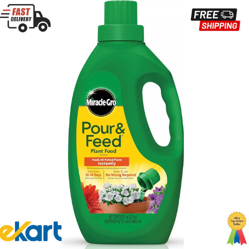 Fertilizer Pour & Feed Plant Food, Fertilizer Instantly Feeds Live Plants 32 Oz.