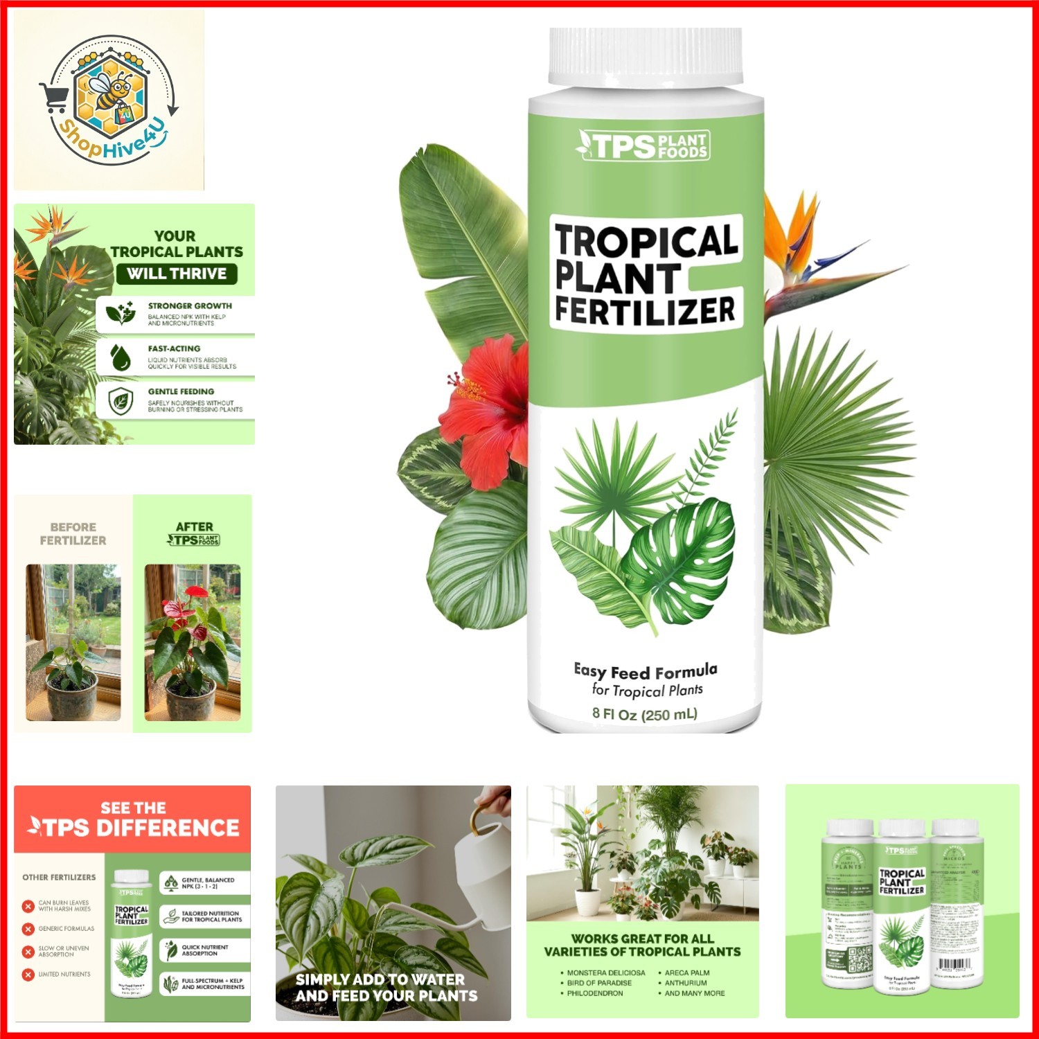Tropical Plant Fertilizer – Liquid Plant Food for Bigger Leaves, Lush Growth …