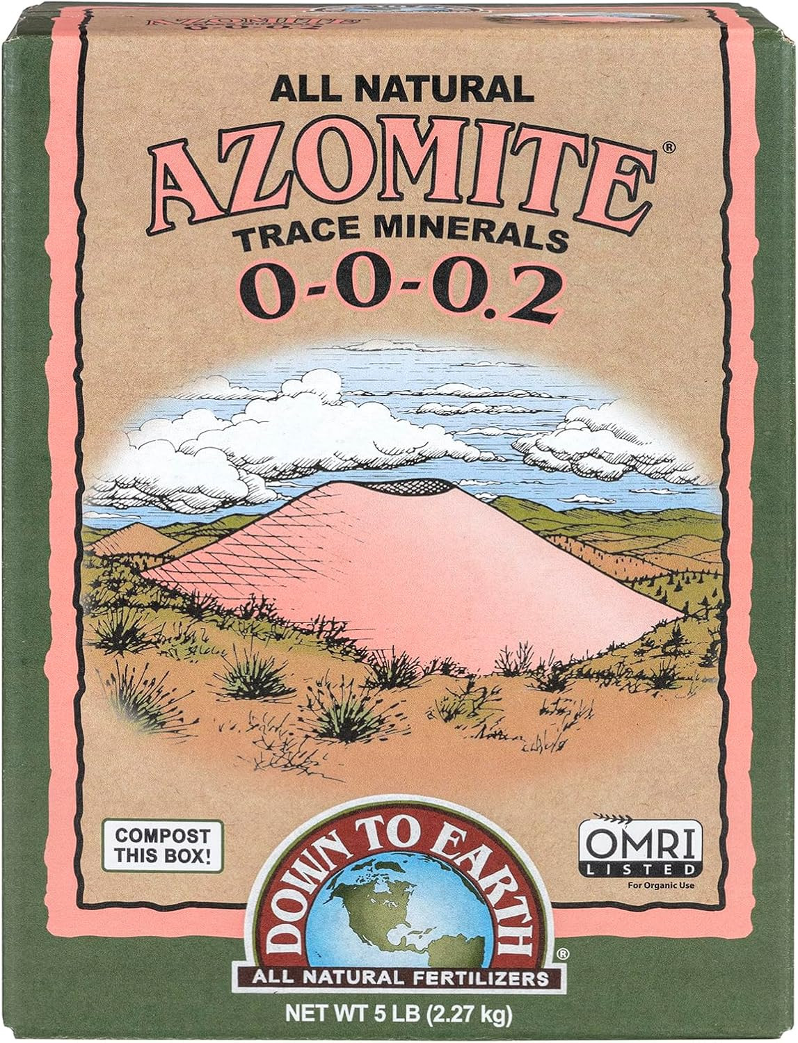 Down to Earth Organic White Azomite Powder for Improving Plant Growth 0-0-0.2, 5