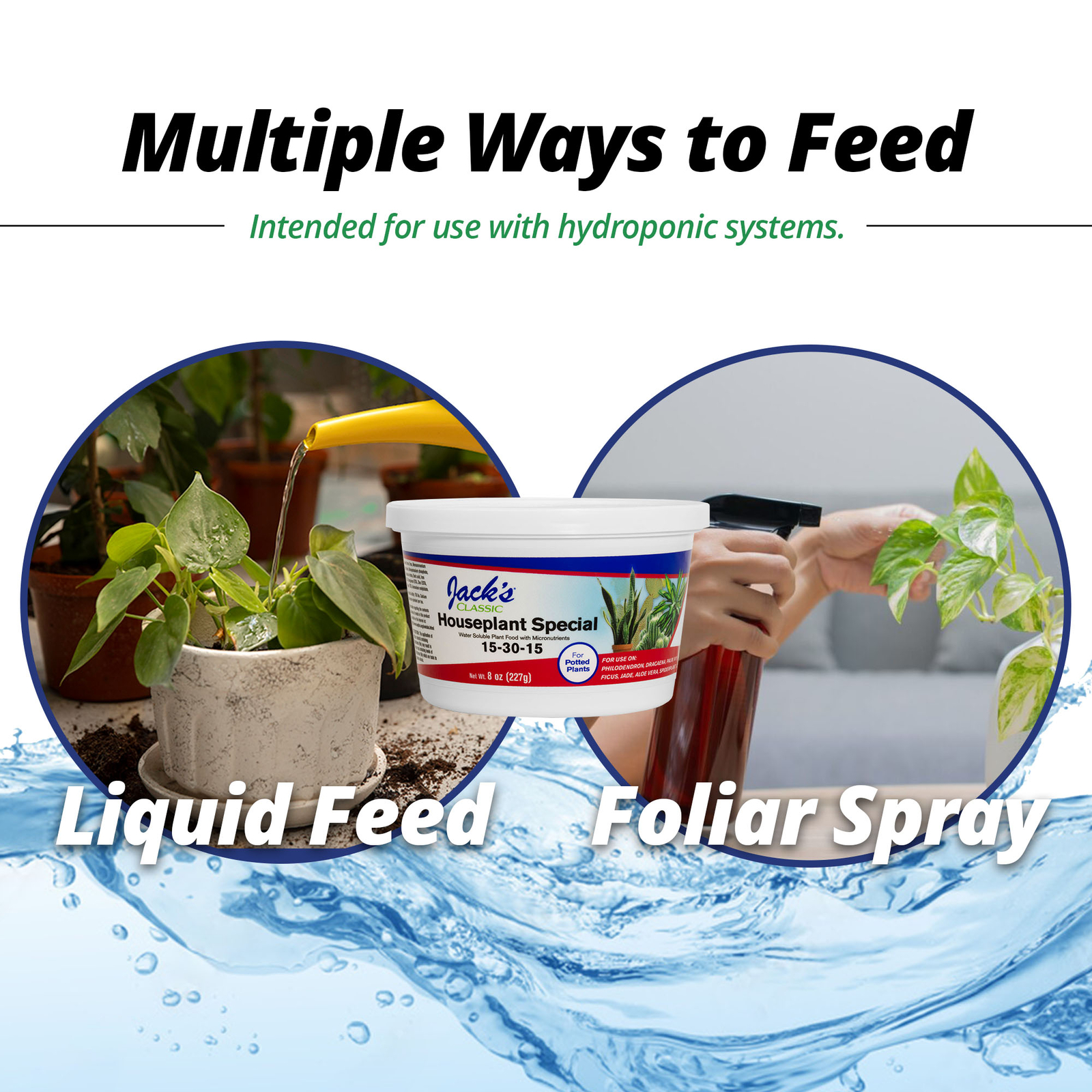 Jacks Classic 15-30-15 Houseplant Special Water Soluble Plant Fertilizer, 8oz