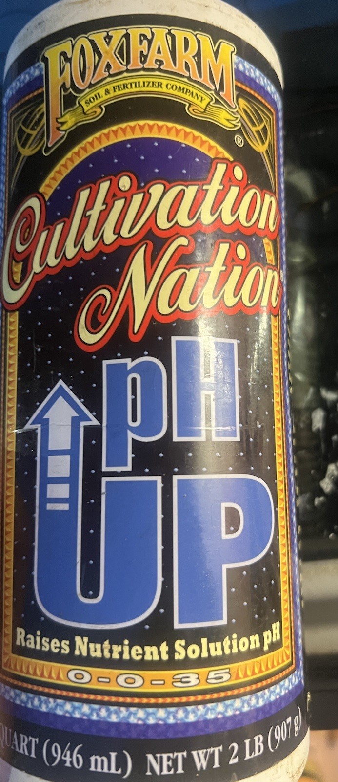 FoxFarm Cultivation Nation pH UP for Plants’ Nutrient Solutions Formulated 1 QT
