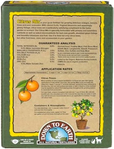 Down To Earth All Natural Fertilizers Organic Citrus Mix – Plant Food for Lem…