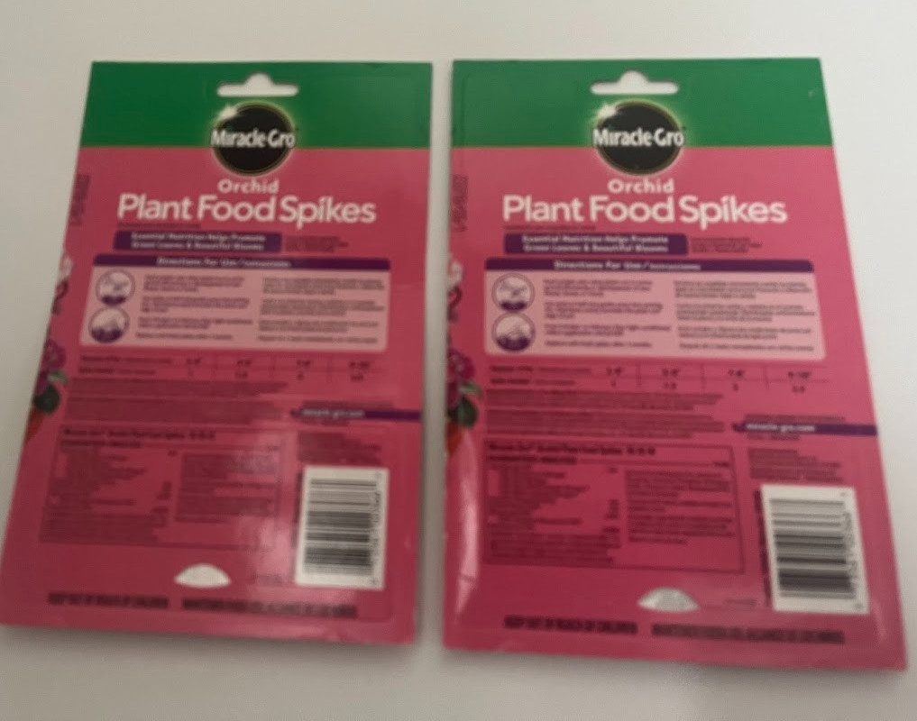 LOT OF 2 Miracle-Gro 1003661 Orchid Plant Food Spikes 10 spikes per pack