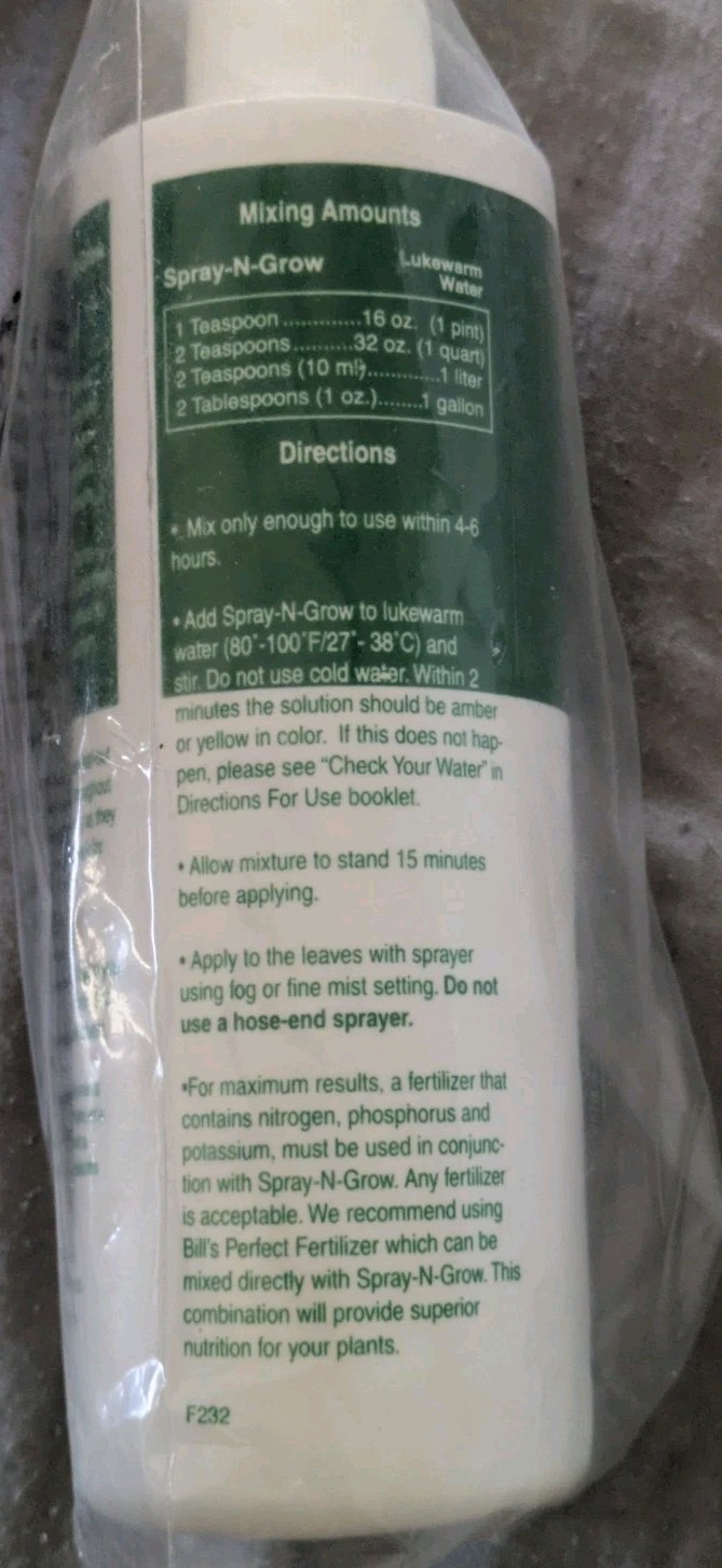 Spray N Grow Complete Kit 8oz Micronutrient Bottle Electric Sprayer NIB