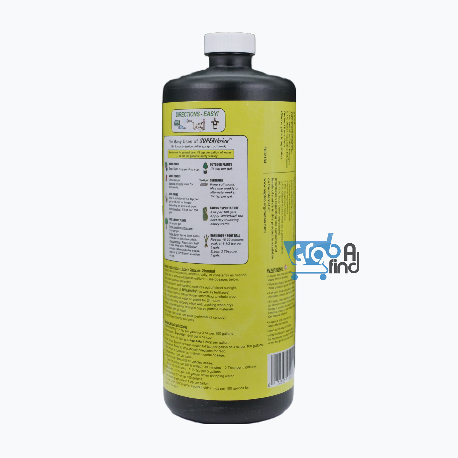 SUPERthrive Plant Vitamin Solution, QUART, Liquid Concentrate