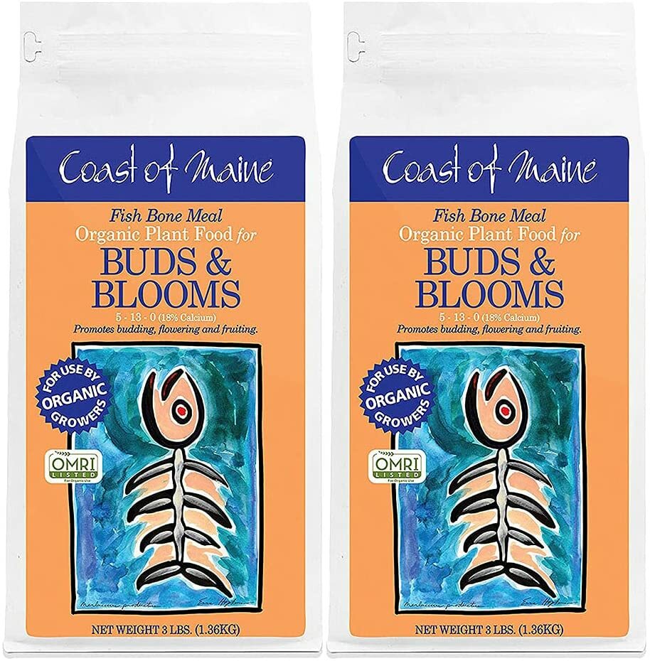 Coast of Maine Fish Bone Meal, Organic Plant Food Buds & Blooms, 3lb (2 pack)