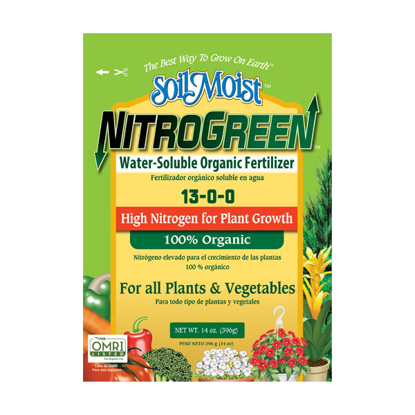 SoilMoist NitroGreen Organic Plant Fertilizer 14oz High Nitrogen Water Soluble