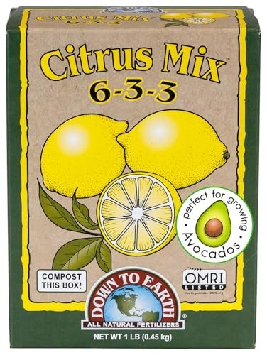 Organic Citrus Fertilizer 6-3-3 1 lb Granules for Lemons Limes Oranges Avocado