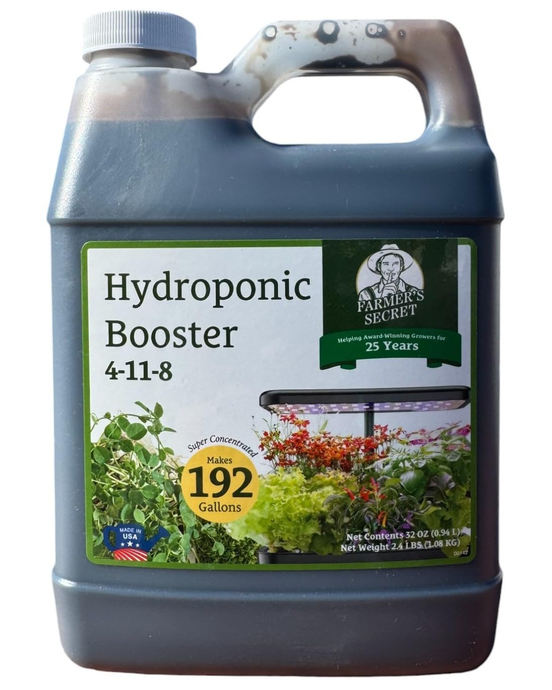 Farmer’s Secret Hydroponic Booster Fertilizer – Super Concentrated 4-11-8 Formul