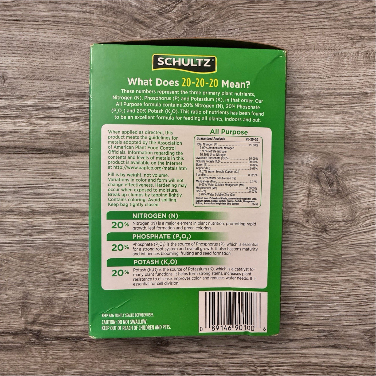 Schultz All Purpose Plant Food 20-20-20 Fast Acting Water Soluble 1-1/2 lb..