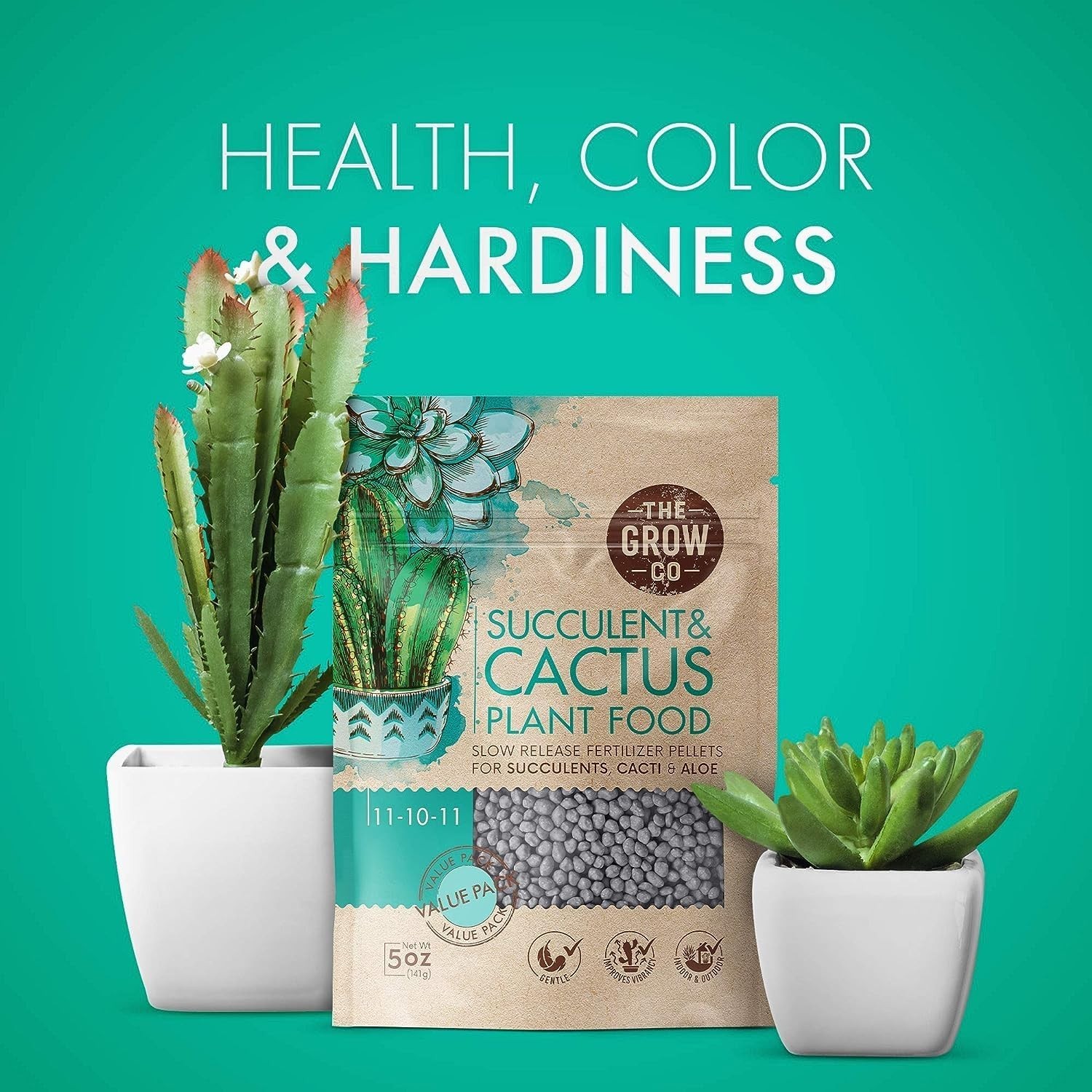 Cactus & Succulent Indoor Plant Fertilizer, Long Lasting Formula, 5oz | Slow-…