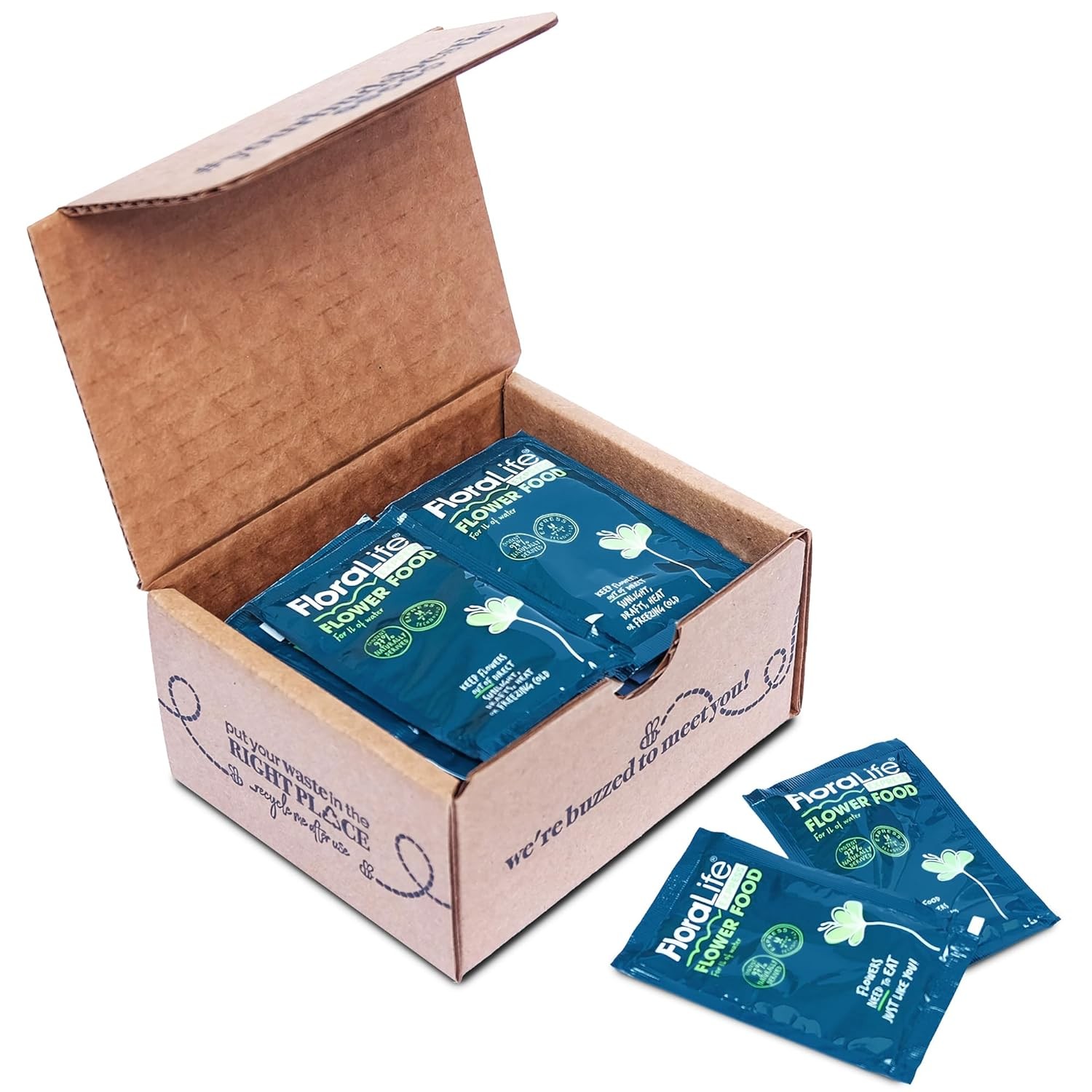 FloraLife Flower Food Packets, Fresh Cut Flower Preservative Sachets, Multi