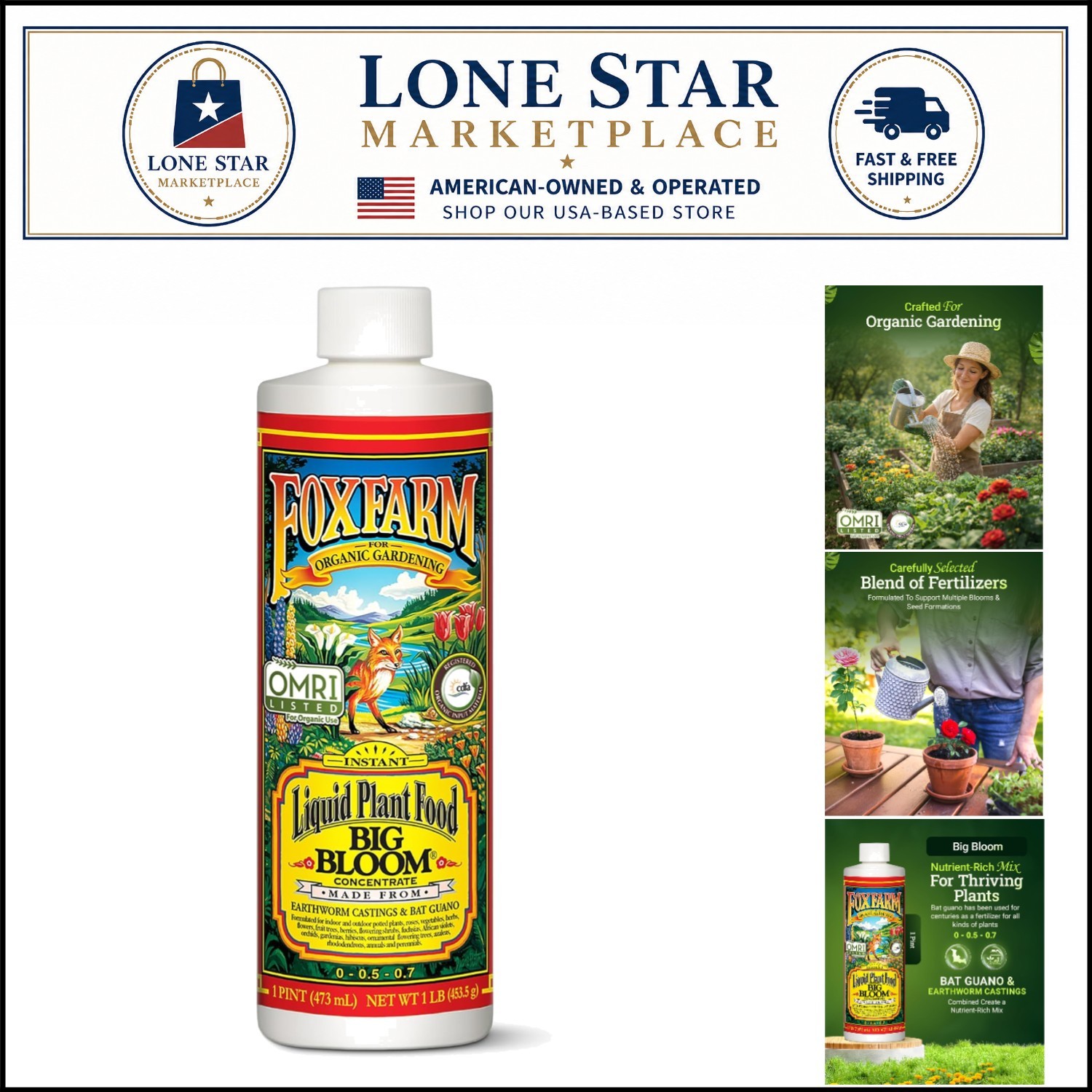 Fox Farm Big Bloom Organic Liquid Fertilizer – 1 Pint for Flowering & Fruiting